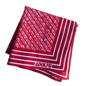 Adolfo Red Graphic Vintage Scarf